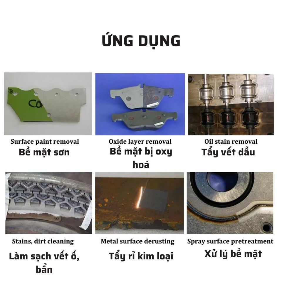 Ứng dụng Máy bắn tia laser làm sạch rỉ sét DMK LASER 200W