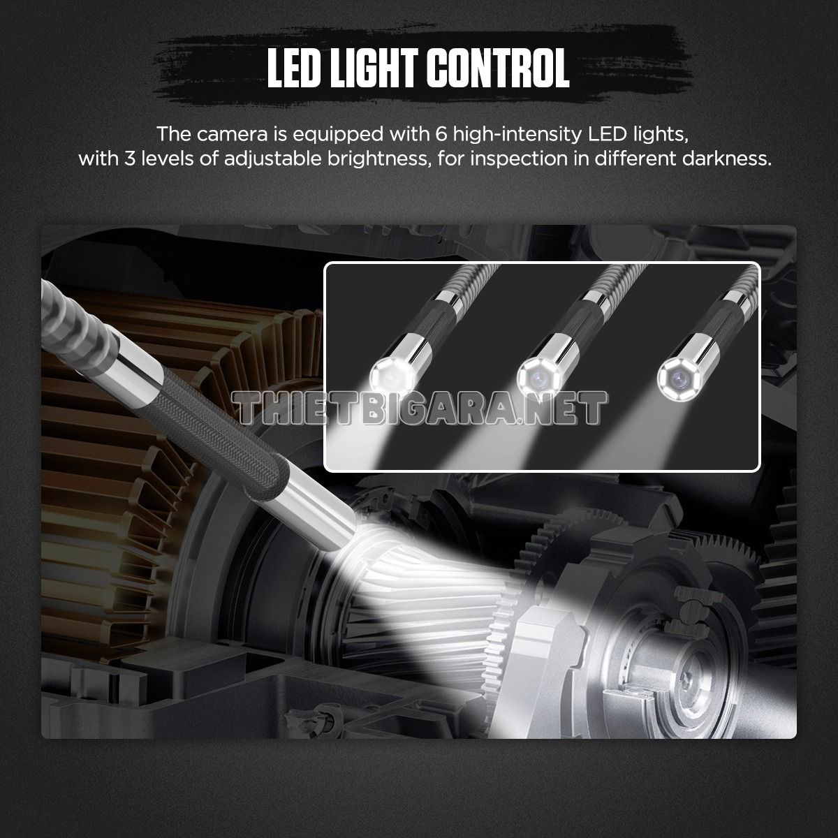 Đèn led trên camera nội soi AUTOOL SVB302