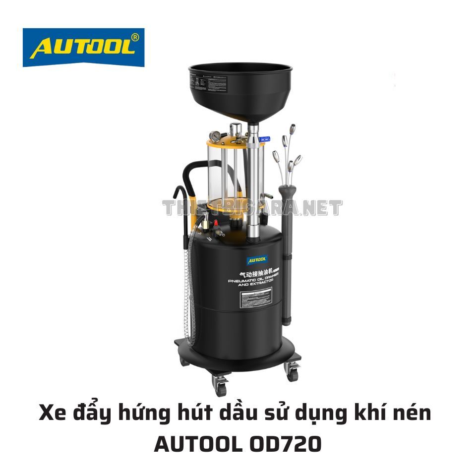 Xe Đẩy Hứng Hút Dầu Sử Dụng Khí Nén AUTOOL OD720