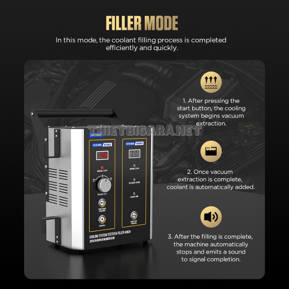 Chế độ nạp trên máy kiểm tra và thay nước làm mát ô tô AUTOOL SC301