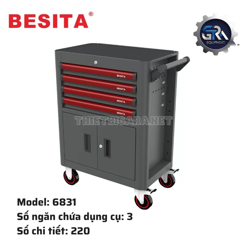 Besita 6831 Tủ Đồ Nghề 4 Ngăn Kéo 220 Chi Tiết