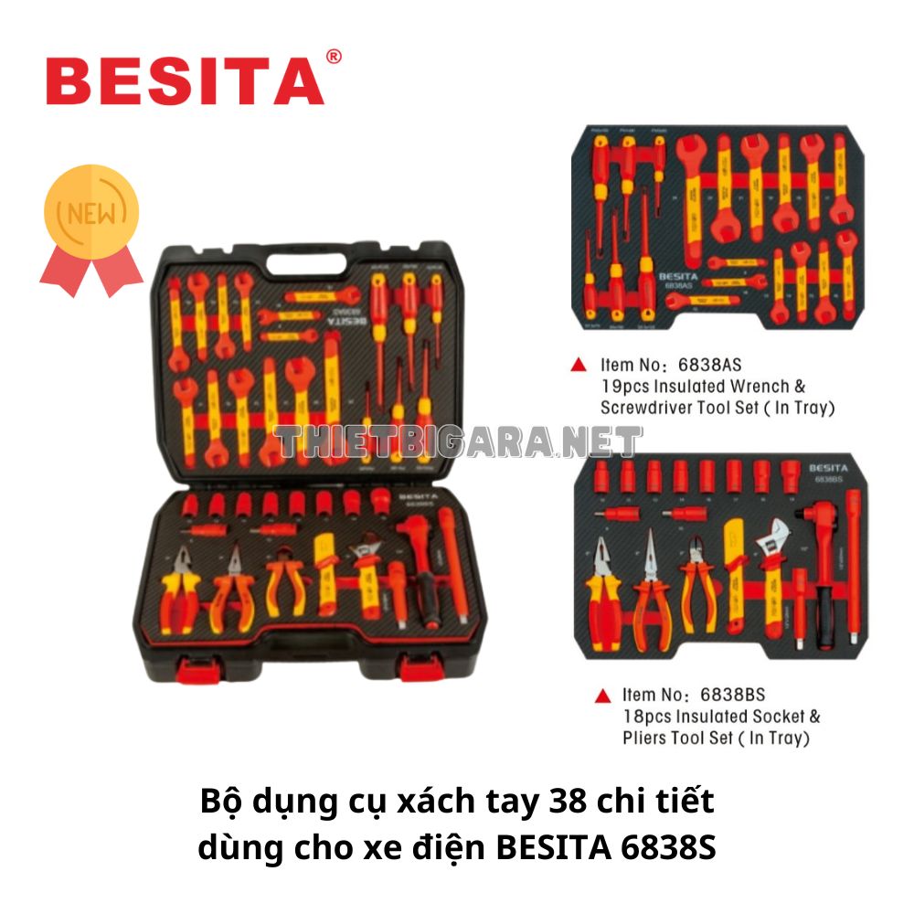 Bộ dụng cụ xách tay 38 chi tiết dùng cho xe điện BESITA 6838s