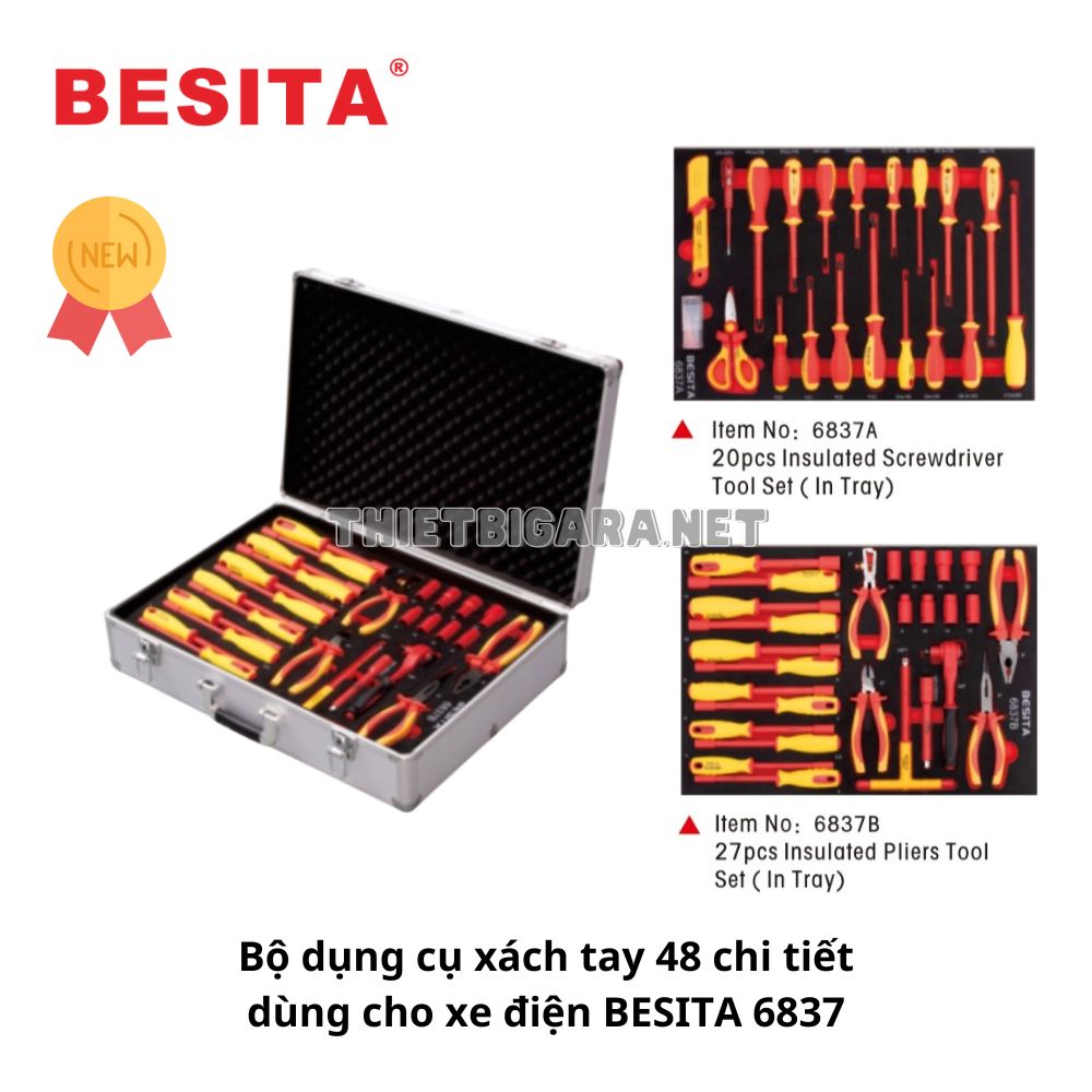 Bộ dụng cụ xách tay 48 chi tiết dùng cho xe điện BESITA 6837 Bộ dụng cụ xách tay 48 chi tiết dùng cho xe điện BESITA 6837