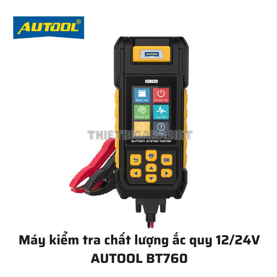 Máy Kiểm Tra Ắc Quy AUTOOL BT760 Màn Hình Màu Kiểm Tra Quay/ Sạc/Tải Tối Đa