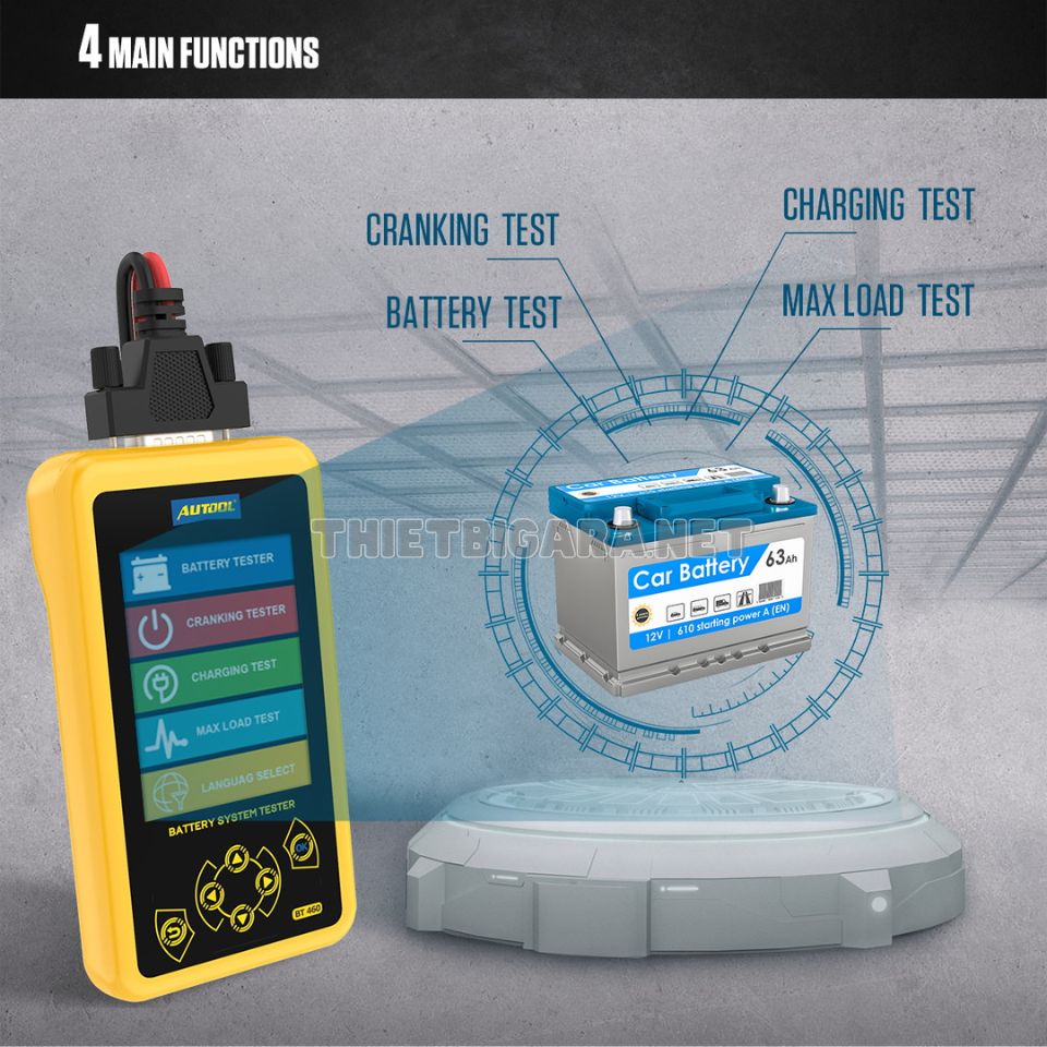 Máy kiểm tra chất lượng ắc quy 1224V AUTOOL BT460