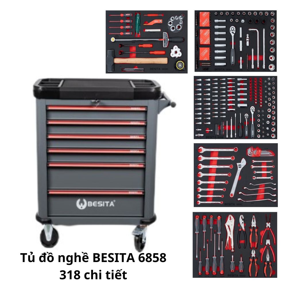 Tủ đồ nghề BESITA 6858 318 chi tiết Tủ đồ nghề BESITA 6858 318 chi tiết