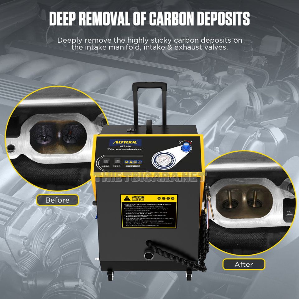 Làm sạch carbon động cơ trên máy bắn vỏ óc chó AUTOOL HTS678 Làm sạch carbon động cơ trên máy bắn vỏ óc chó AUTOOL HTS678