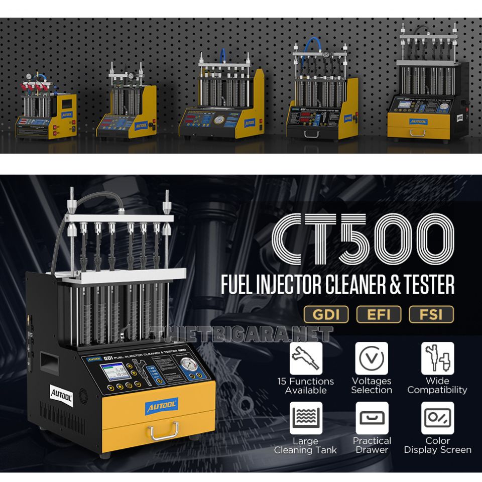 Máy kiểm tra và vệ sinh kim phun GDIEFIFSI AUTOOL CT500