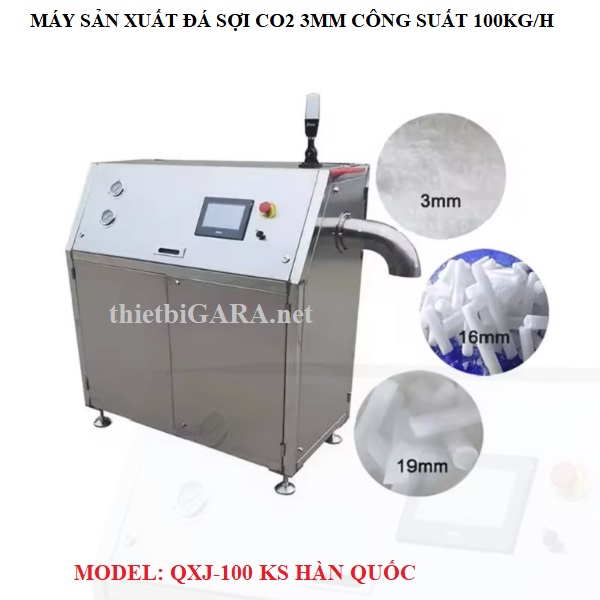 Máy Sản Xuất Đá Sợi CO2 3mm 100kg/h