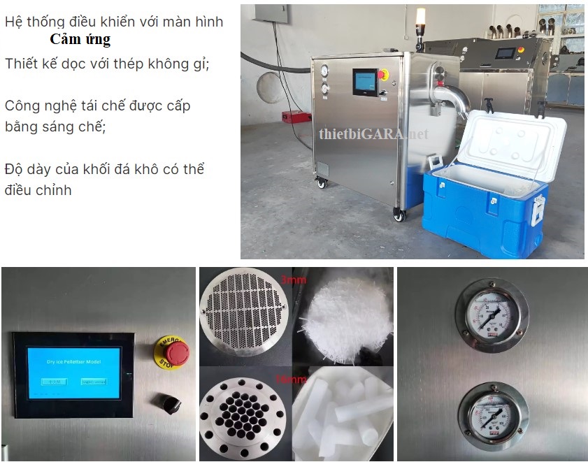 máy sản xuất đá khô co2 dạng sợi 3mm