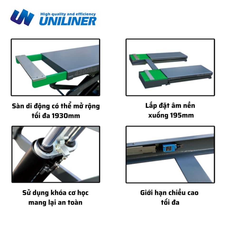 Đặc điểm nổi bật của cầu nâng cắt kéo uni-liner UL4221 Đặc điểm nổi bật của cầu nâng cắt kéo uni-liner UL4221