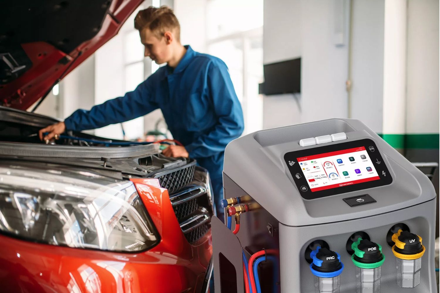 Máy thay nạp gas lạnh điều hoà ô tô WONDERFU