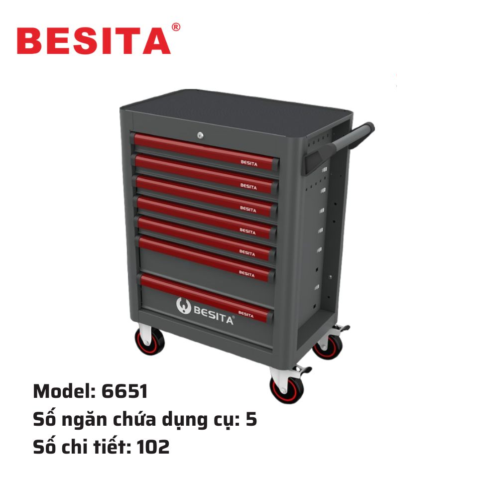 Tủ Đồ Nghề Sửa Chữa Xe Ô Tô Điện BESITA 6651