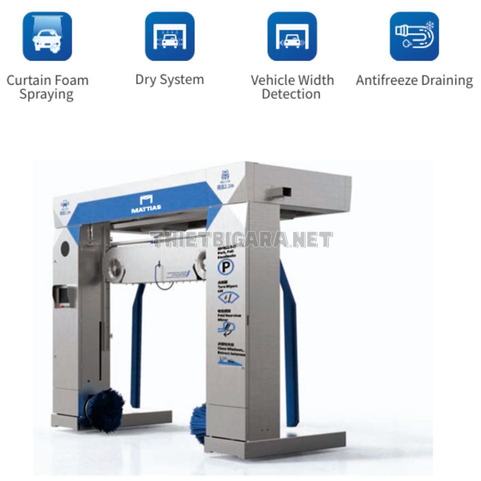 Hệ Thống Rửa Xe Tự Động Có Chạm Tiêu Chuẩn Châu Âu M-LM216