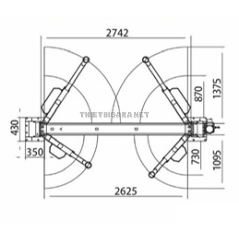 Mô phỏng cầu nâng 2 trụ giằng trên-2