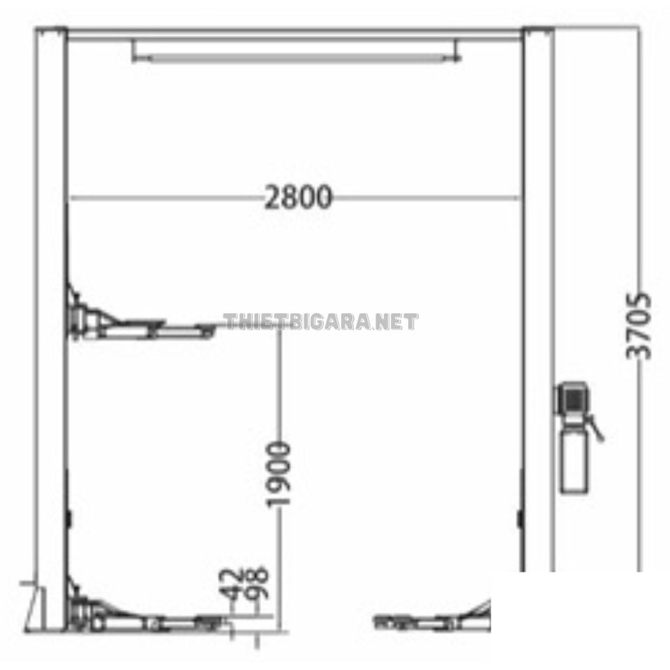 Mô phỏng cầu nâng 2 trụ giằng trên