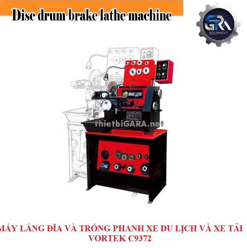 Máy láng đĩa trống phanh cho xe du lịch và xe tải Vortek C9372